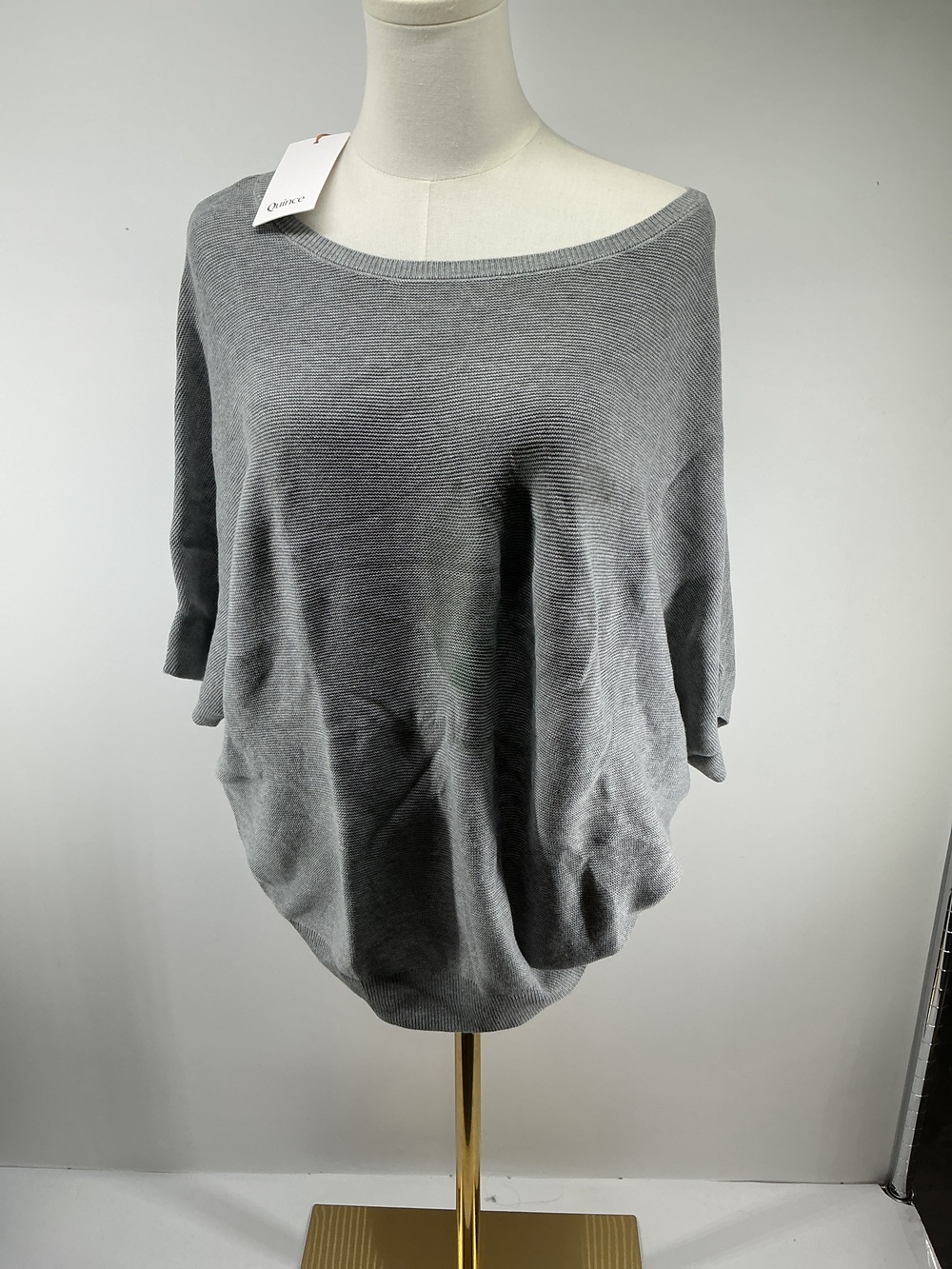Lightweight Cotton Cashmere Link-Stitch Dolman Sweater